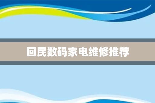 回民数码家电维修推荐
