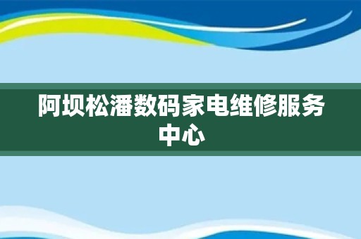 阿坝松潘数码家电维修服务中心