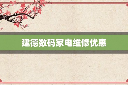 建德数码家电维修优惠