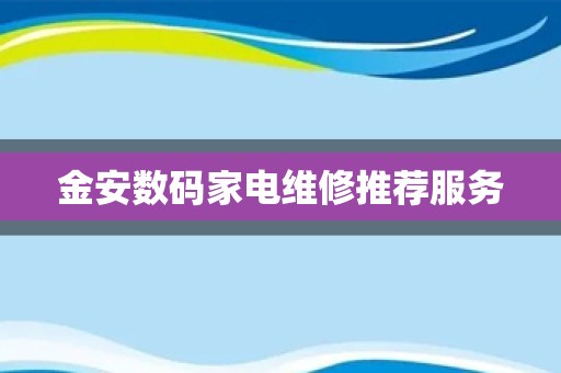 金安数码家电维修推荐服务