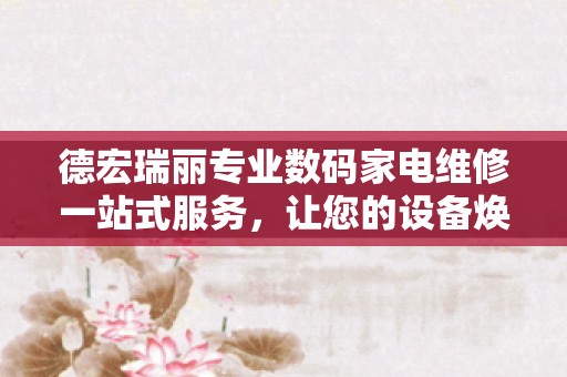 德宏瑞丽专业数码家电维修一站式服务，让您的设备焕发新生！
