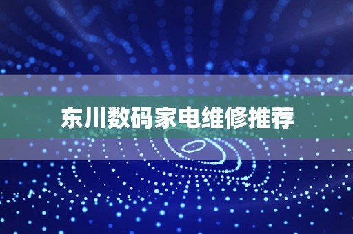 东川数码家电维修推荐