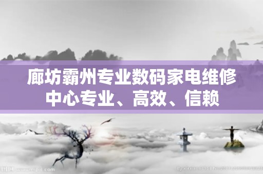 廊坊霸州专业数码家电维修中心专业、高效、信赖