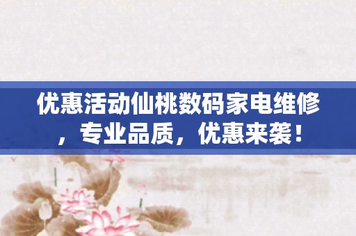 优惠活动仙桃数码家电维修，专业品质，优惠来袭！