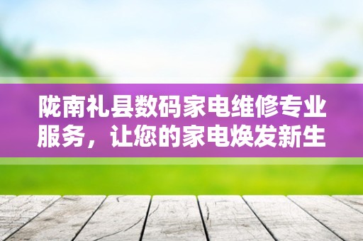 陇南礼县数码家电维修专业服务，让您的家电焕发新生！