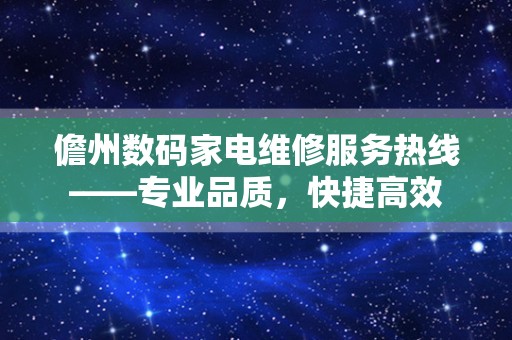 儋州数码家电维修服务热线——专业品质，快捷高效