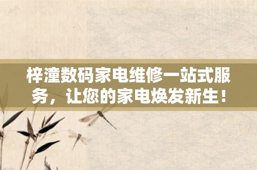 梓潼数码家电维修一站式服务，让您的家电焕发新生！