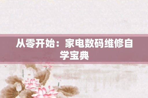 从零开始：家电数码维修自学宝典