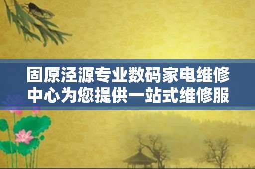 固原泾源专业数码家电维修中心为您提供一站式维修服务