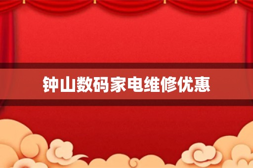 钟山数码家电维修优惠