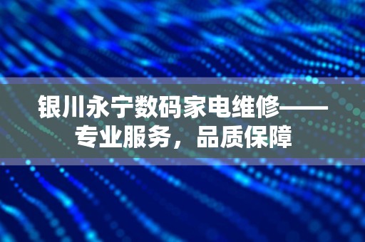 银川永宁数码家电维修——专业服务，品质保障