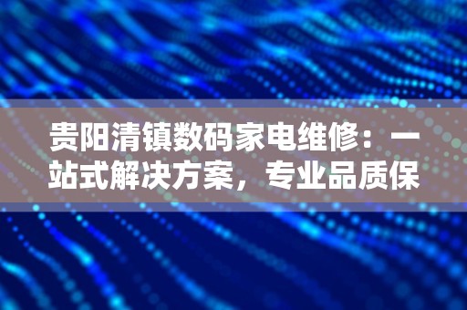 贵阳清镇数码家电维修：一站式解决方案，专业品质保障