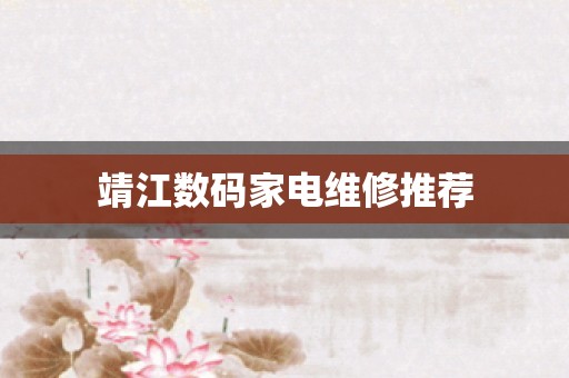 靖江数码家电维修推荐