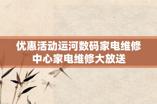 优惠活动运河数码家电维修中心家电维修大放送