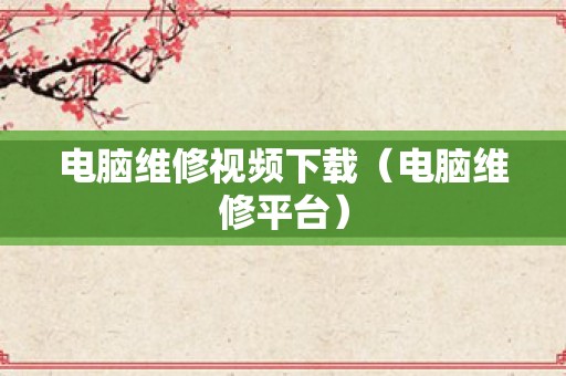 电脑维修视频下载（电脑维修平台）