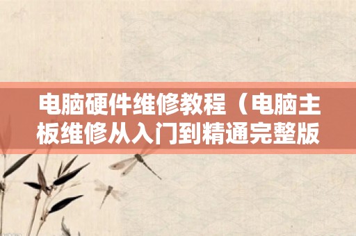 电脑硬件维修教程（电脑主板维修从入门到精通完整版）
