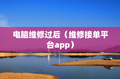 电脑维修过后（维修接单平台app）