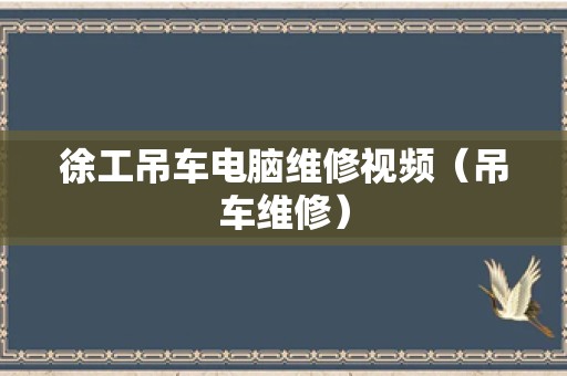 徐工吊车电脑维修视频（吊车维修）