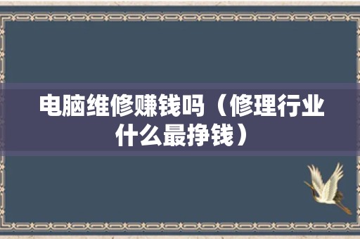 电脑维修赚钱吗（修理行业什么最挣钱）