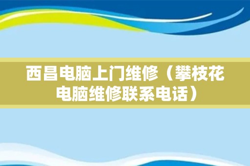 西昌电脑上门维修（攀枝花电脑维修联系电话）