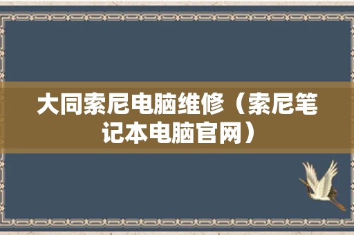 大同索尼电脑维修（索尼笔记本电脑官网）