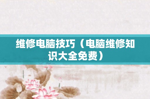 维修电脑技巧（电脑维修知识大全免费）