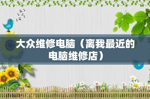 大众维修电脑（离我最近的电脑维修店）