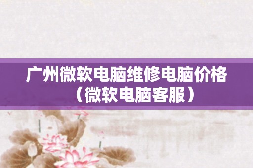 广州微软电脑维修电脑价格（微软电脑客服）
