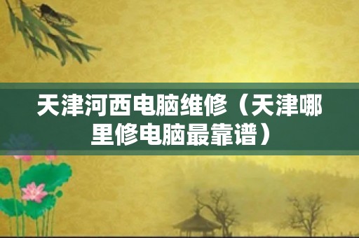 天津河西电脑维修（天津哪里修电脑最靠谱）