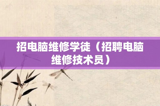 招电脑维修学徒（招聘电脑维修技术员）