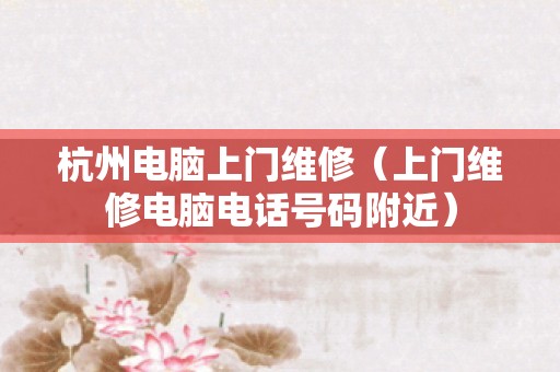 杭州电脑上门维修（上门维修电脑电话号码附近）
