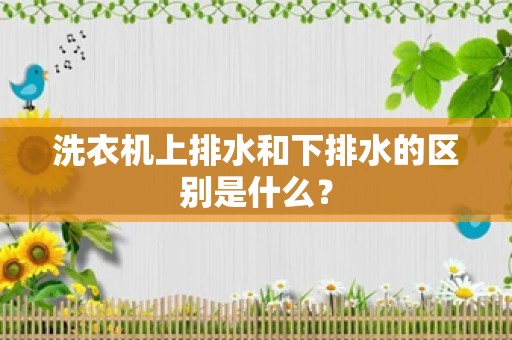 洗衣机上排水和下排水的区别是什么？